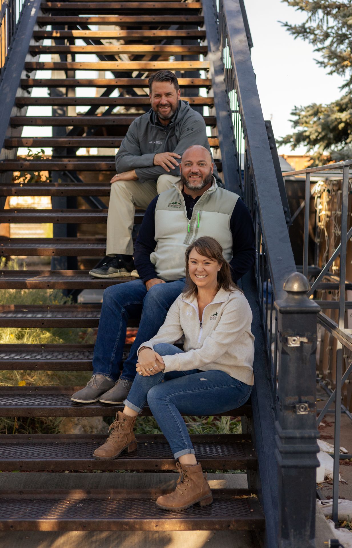 Team photo on a stairwell